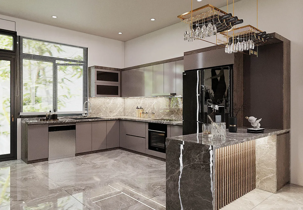 Trầm Tích Xám — Tầng tiếp khách nhà phố · Thủ Đức