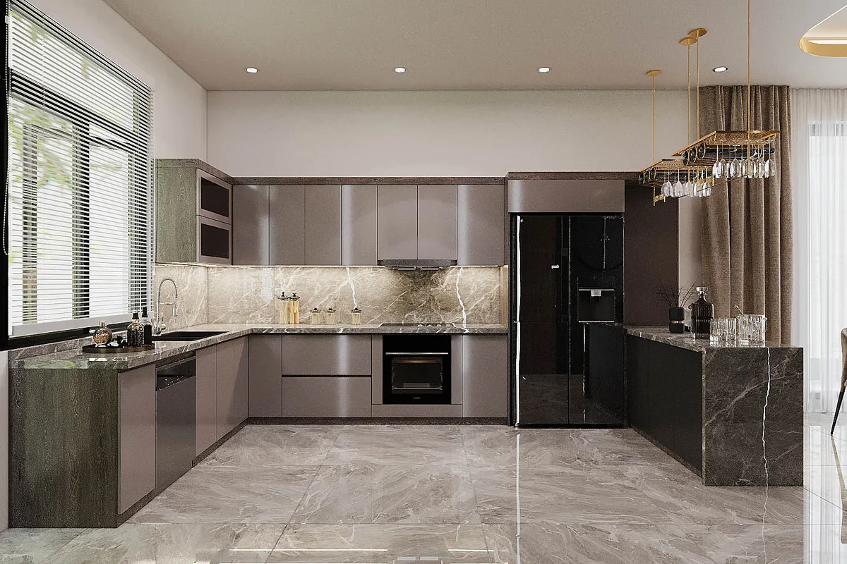 Trầm Tích Xám — Tầng tiếp khách nhà phố · Thủ Đức