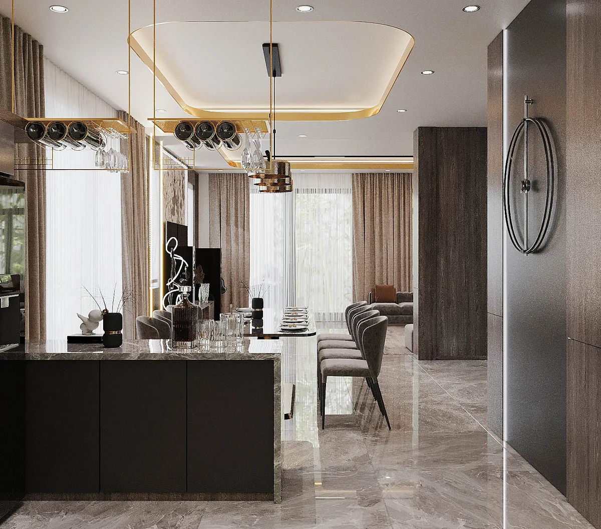 Trầm Tích Xám — Tầng tiếp khách nhà phố · Thủ Đức